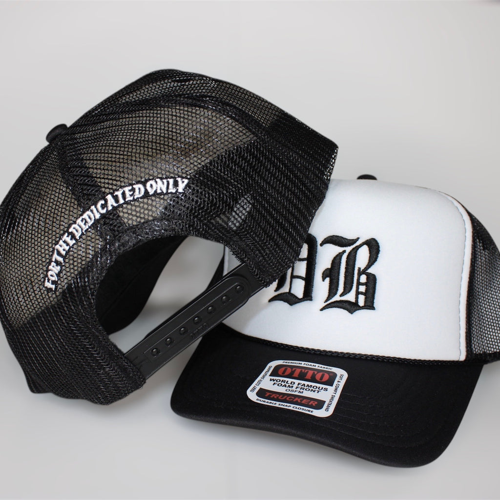 DB Old English (Black/white) Premium SnapBack Trucker Hat