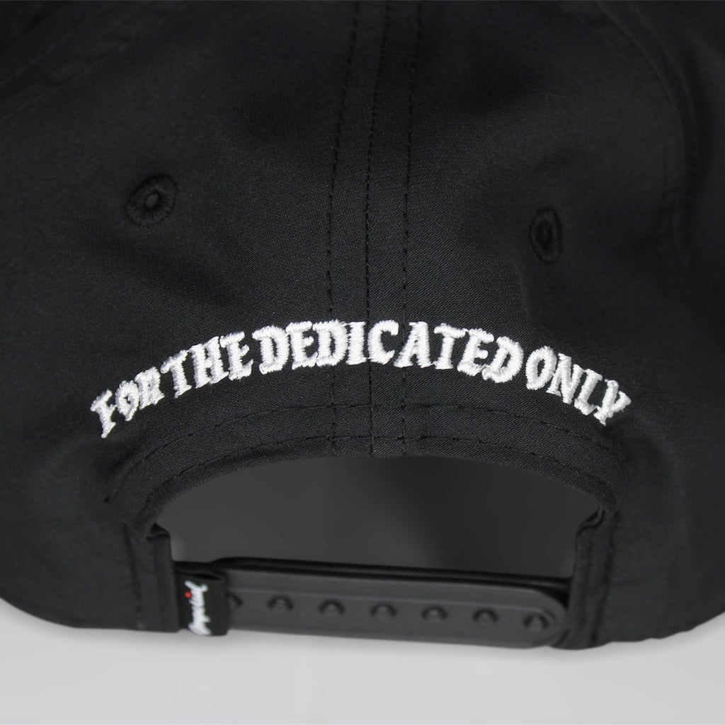 DB Old English White Embroidery Premium Black SnapBack Hat (White Rope)