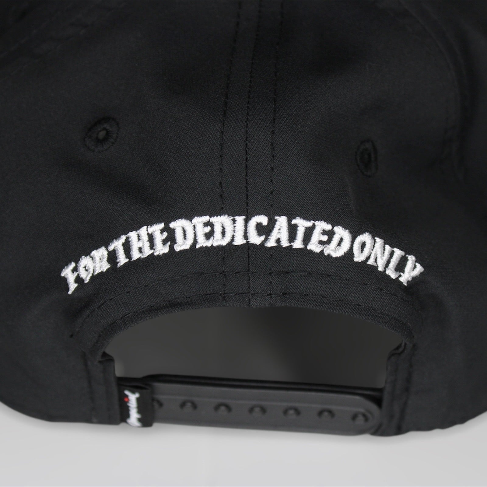 DB Old English White Embroidery Premium Black SnapBack Hat (White Rope)